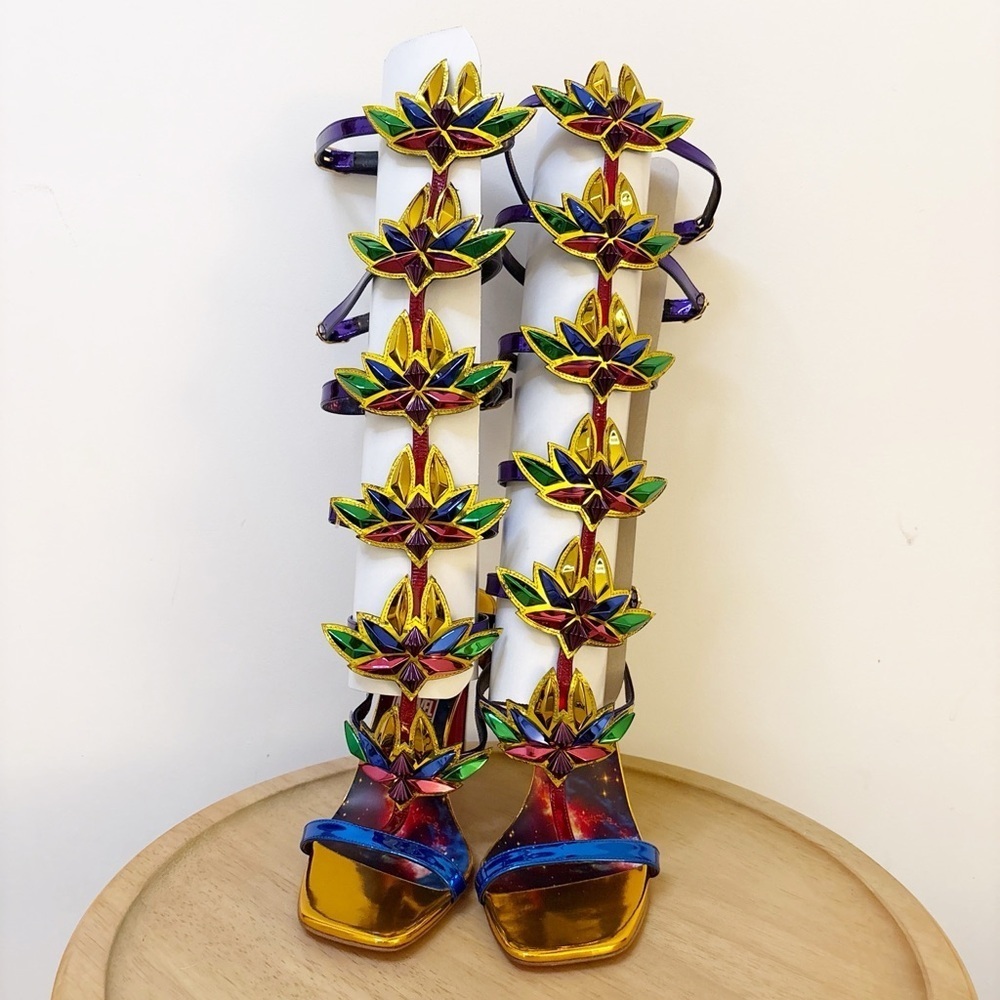 New Christian Louboutin x Marvel Sea Warrior Leather Heels - Picture 6 of 13